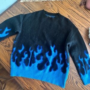 SHEIN Blue Flame Sweater SZ: L